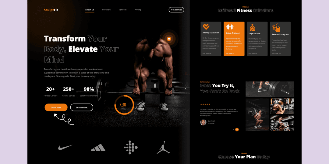 Sculpt Fit Landing Page